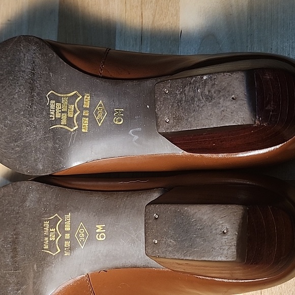 Women’s  Brown Leather Shoes, 1" Heels Studio Roma, Size 6, Brazil - Picture 8 of 8
